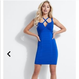 Guess Octane Blue Sleeveless Shyla Bandage Dress